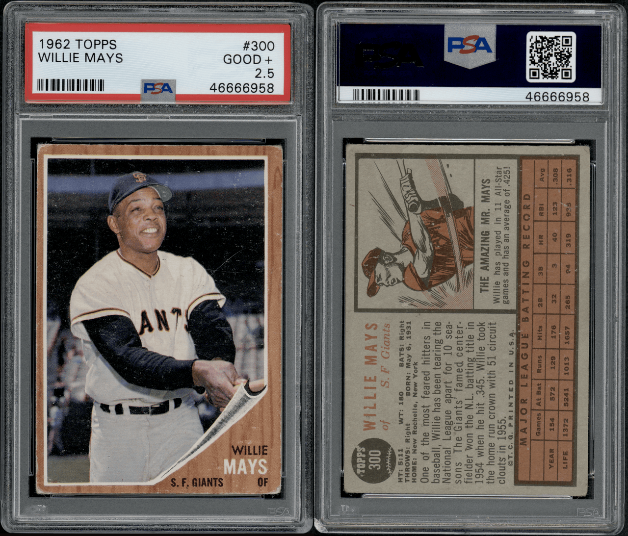  1961 Topps Mickey Mantle Baseball Card #300 Graded PSA