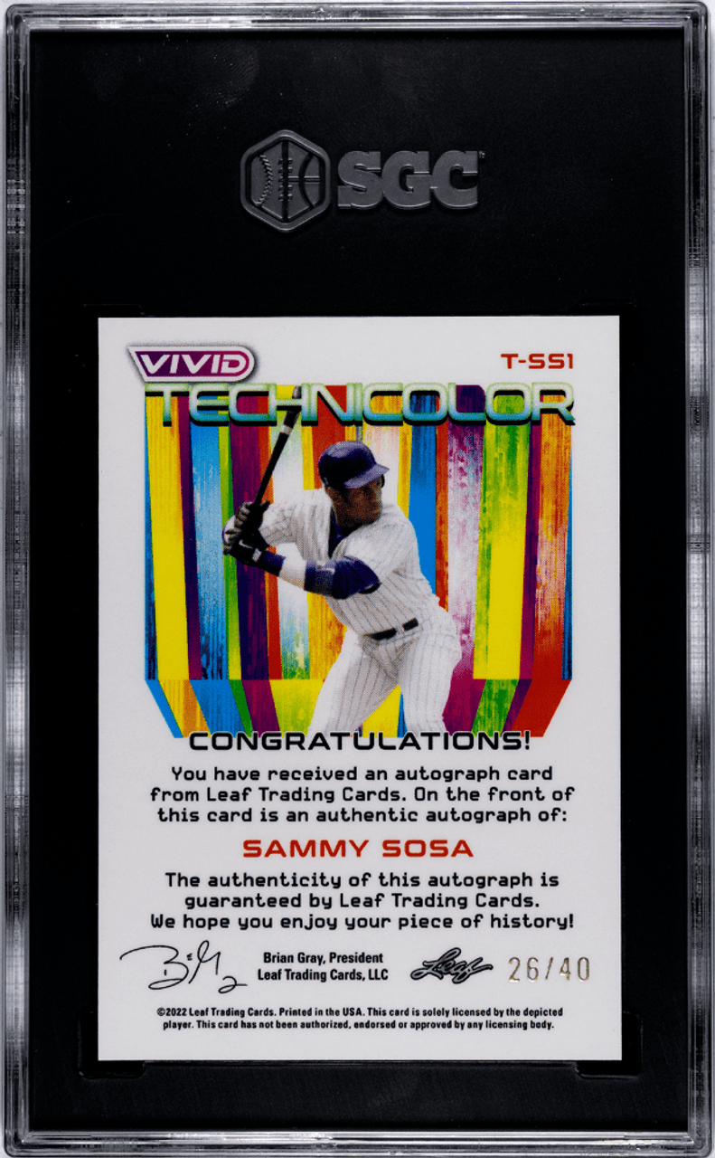 SGC 9.5 2022 Leaf Vivid Sammy Sosa Gray #26/40