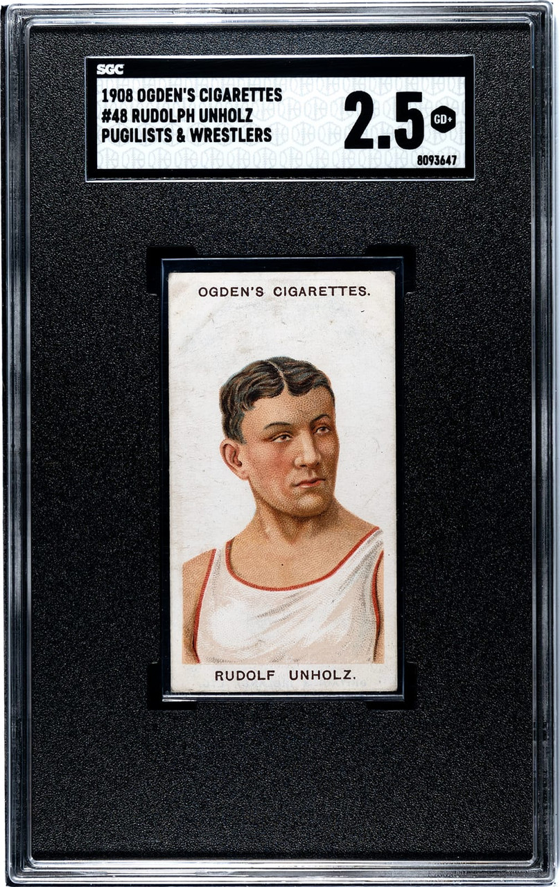 1908 Ogden's Cigarettes Rudolf Unholz #48 Pugilists & Wrestlers SGC 2.5
