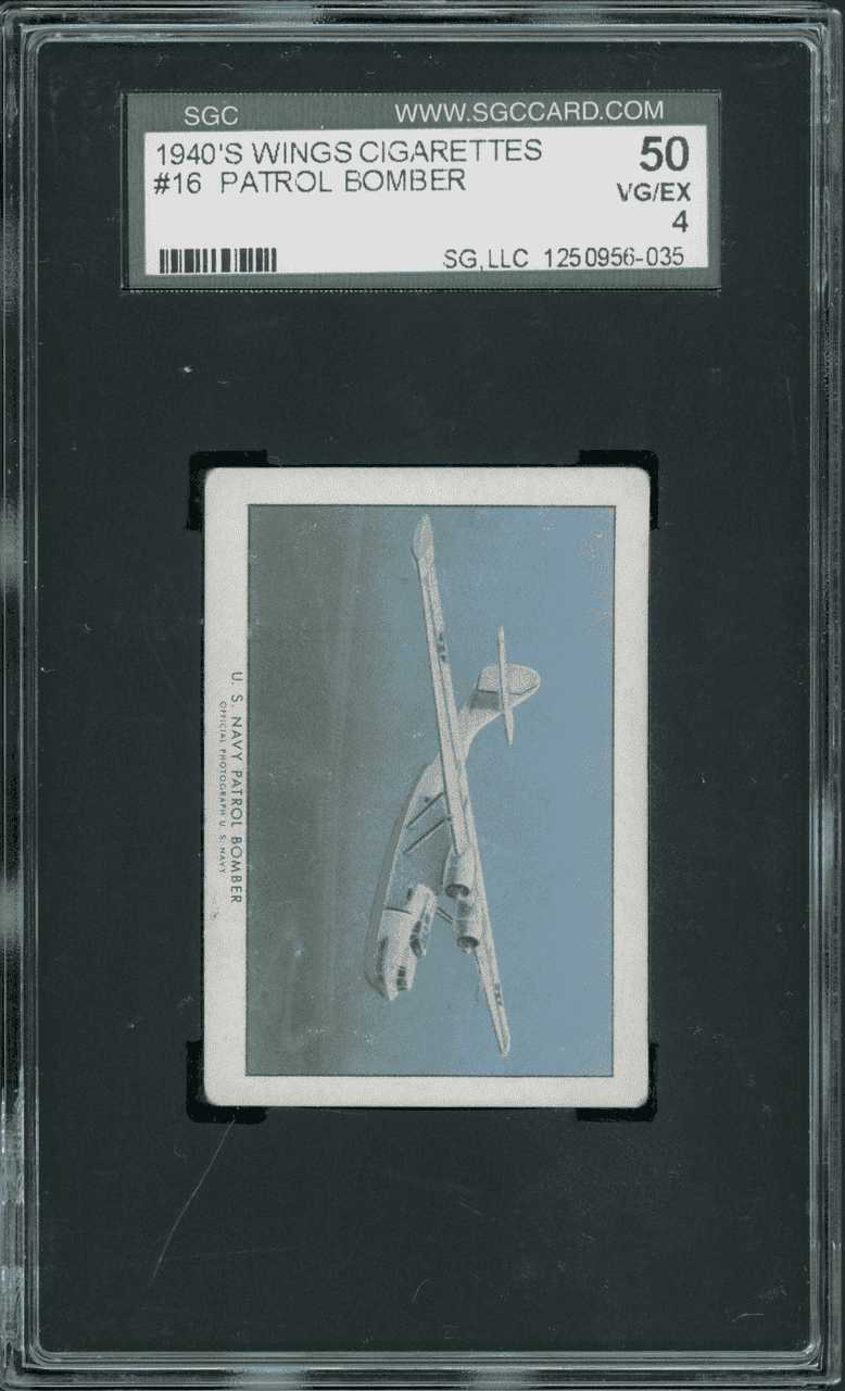 SGC 4 1940 Wings Cigarettes Patrol Bomber