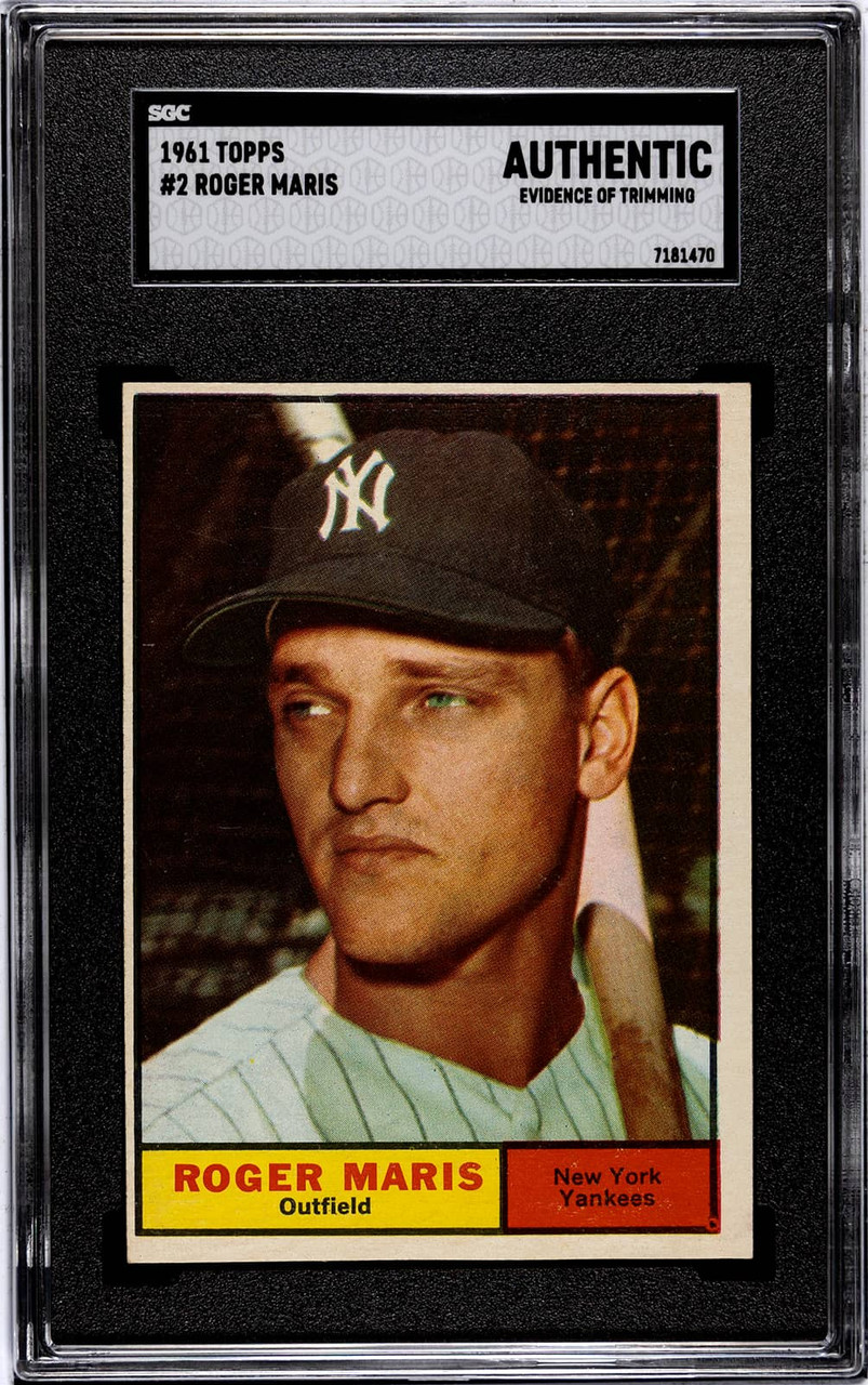 SGC Authentic 1961 Topps Roger Maris #2 New York Yankees