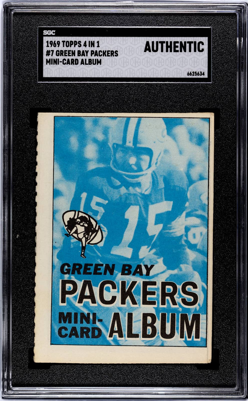 SGC Authentic 1969 Topps Green Bay Packers #7 4 In 1 Mini-Card Albums Green  Bay Packers