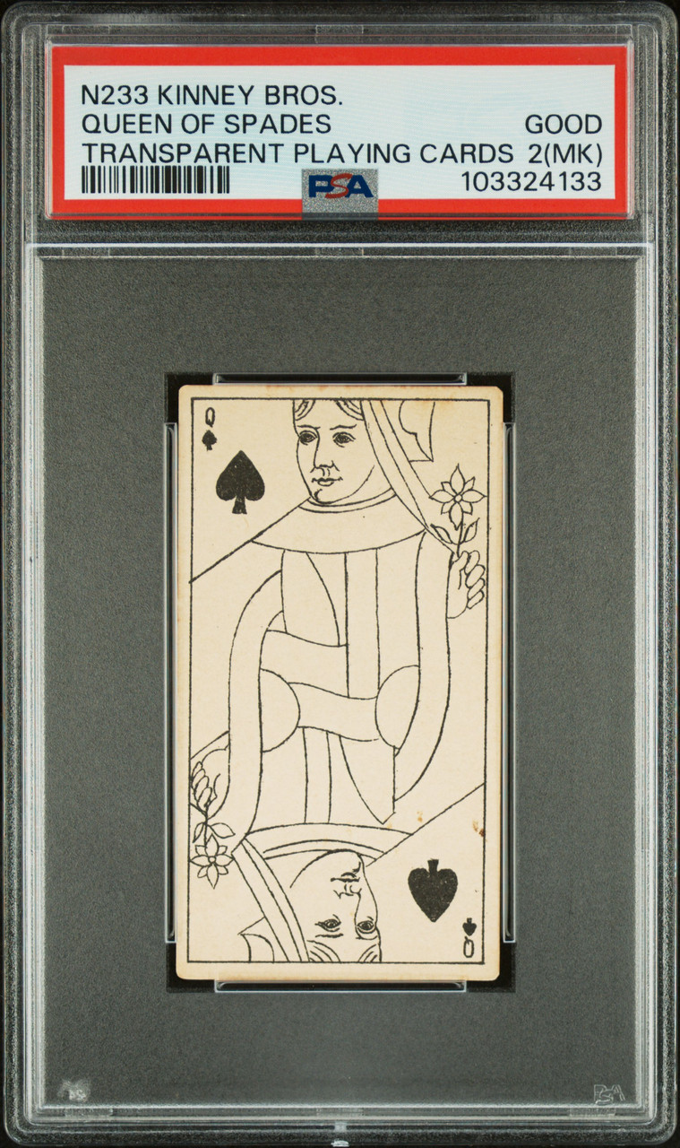 PSA 2(MK) 1888 Kinney Bros. Queen of Spades N233 Transparent