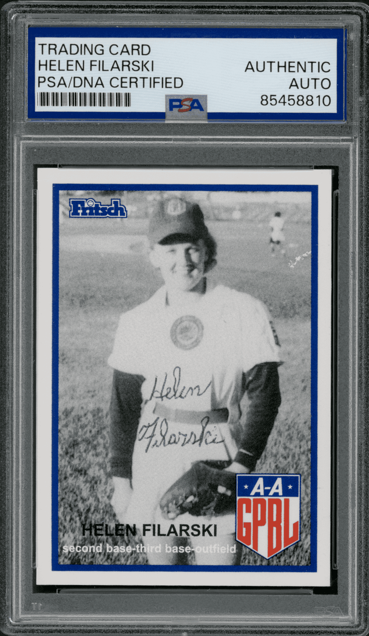 1995 Larry Fritsch Cards Helen Filarski On-Card Auto #62 PSA Authentic