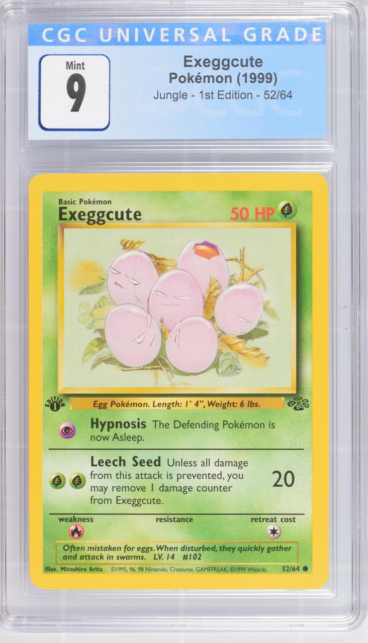 CGC 9 1999 Pokemon Jungle Exeggcute #52/64 1st Edition