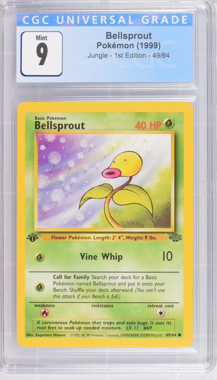 1999 Pokmon Jungle Bellsprout #49/64 1st Edition CGC 9 053