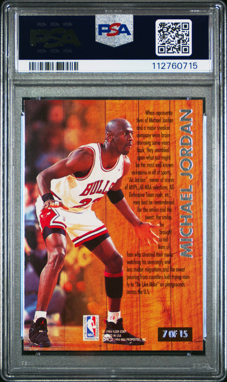PSA 6 1993 Fleer Ultra Michael Jordan #7 Famous Nicknames Chicago