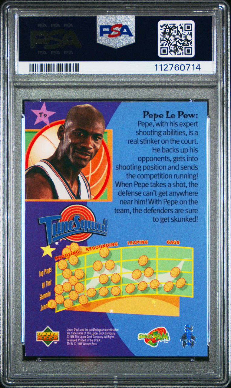 PSA 8 1996 U.D. Space Jam Pepe Le Pew #T9 Jordan's Tune Squad