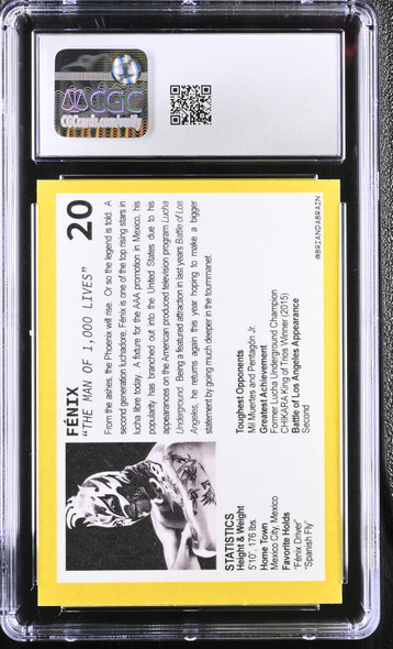 2016 PWG Fenix #20 Battle of Los Angeles RC CGC 9 back of card