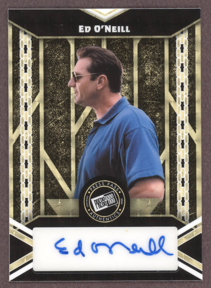 This 2024 Leaf Press Pass Ed O'Neill card is in EX-NM condition. It is 1 years old.