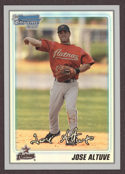 This 2010 Bowman Chrome Jose Altuve card is in EX-NM condition. It is 15 years old.