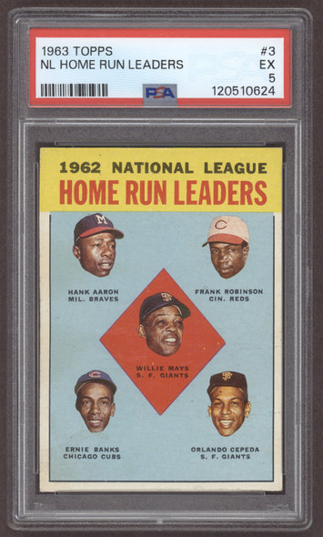 1963 Topps Nl Home Run Leaders #3