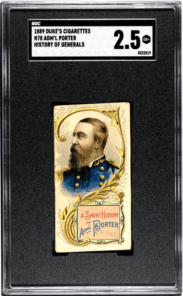 1889 Duke's Cigarettes David Porter N78 History Of Generals SGC 2.5 front of card
