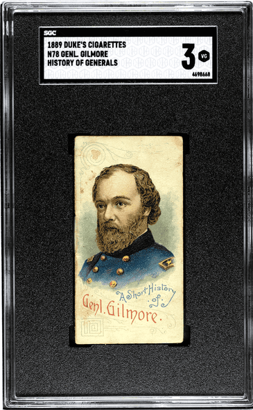 1889 Duke's Cigarettes General Gilmore N78 History Of Generals SGC 3 front of card