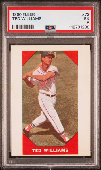 1960 Fleer Ted Williams #72 Boston Red Sox HOF PSA 5 front of card