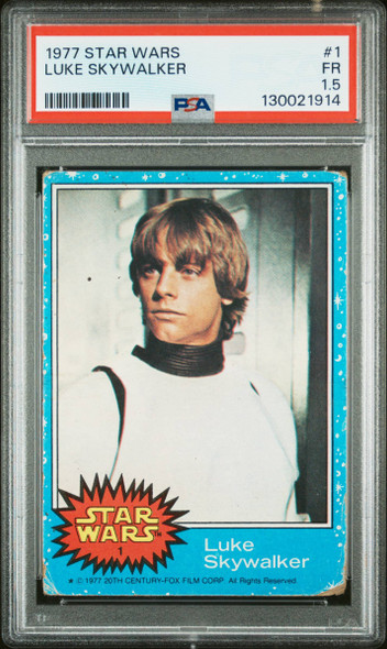 1977 Topps Star Wars Luke Skywalker #1 PSA 1.5 front of card