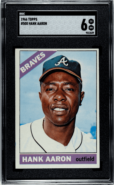 1966 Topps Hank Aaron #500 Atlanta Braves HOF SGC 6 front of card