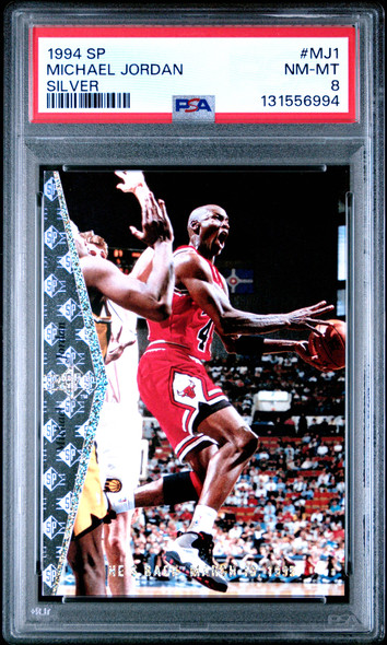 1994 SP Michael Jordan #MJ1 Silver Chicago Bulls HOF PSA 8 front of card