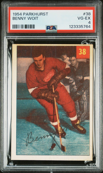 1954 Parkhurst Benny Woit #38 Detroit Red Wings PSA 4 front of card