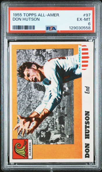1955 Topps All American Don Hutson #97 Alabama Crimson Tide HOF PSA 6 front of card