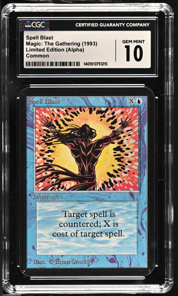 1993 Magic The Gathering Spell Blast Alpha Common CGC 10 front of card