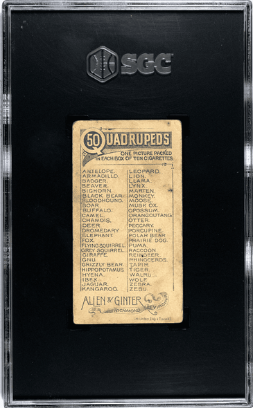 1890 Allen & Ginter Prairie Dog N21 Quadrupeds SGC 1 back of card