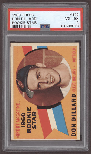 1960 Topps Don Dillard #122 Rookie Star Cleveland Indians PSA 4 front of card