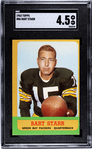 1963 Topps Bart Starr #86 Green Bay Packers HOF SGC 4.5 front of card