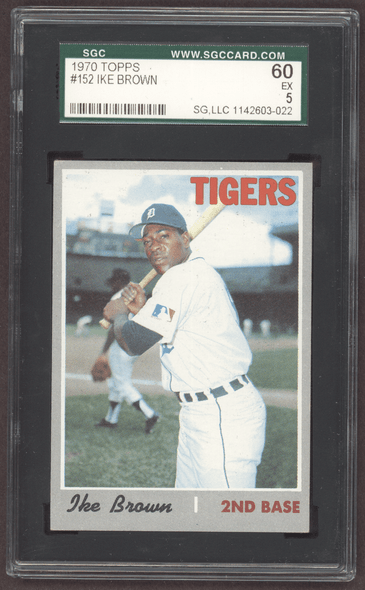 1970 Topps Ike Brown #152 Detroit Tigers RC SGC 5 front of card