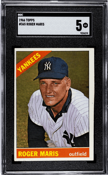 1966 Topps Roger Maris #365 New York Yankees SGC 5 front of card