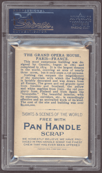 1911 T99 Grand Opera House Sights & Scenes Of The World Factory No. 6 PSA 4.5 back of card