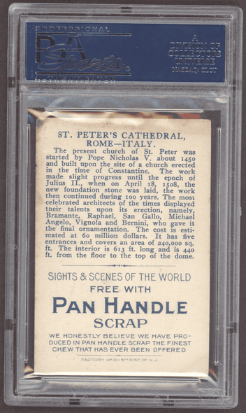 1911 T99 St. Peter's Cathedral Sights & Scenes Of The World Factory No. 10 PSA 3(MK) back of card