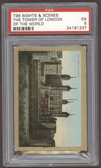 1911 T99 The Tower Of London Sights & Scenes Of The World Factory No. 10 PSA 5 front of card