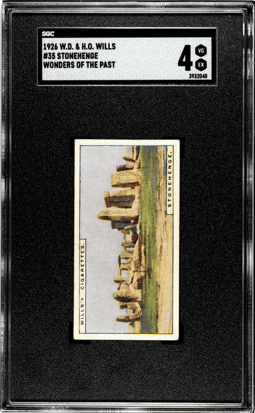 1926 W.D. & H.O. Wills Stonehenge #35 Wonders of the Past SGC 4 front of card