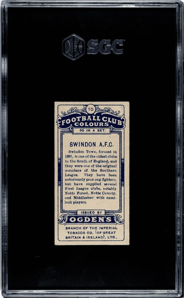 1906 Ogden's LTD. Swindon A.F.C. #10 Football Club Colours SGC 4 back of card