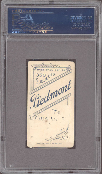 1909-11 T206 Red Ames Piedmont 350 Hands Over Head Factory No. 25 New York Nat'l PSA 1.5 MK back of card