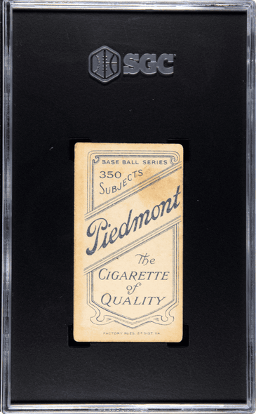 1910 T206 Bill Lattimore Piedmont 350 Factory No. 25 Toledo SGC 2.5 back of card
