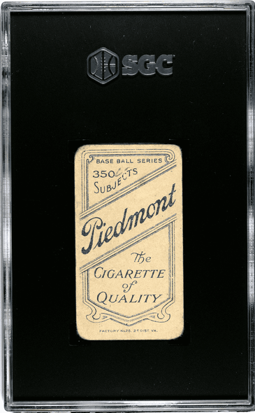 1910 T206 Izzy Hoffman Piedmont 350 Factory No. 25 Providence SGC 1 back of card