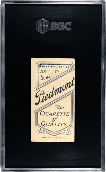 1910 T206 Jack Knight Piedmont 350 Portrait Factory No. 25 New York Amer. SGC 4 back of card