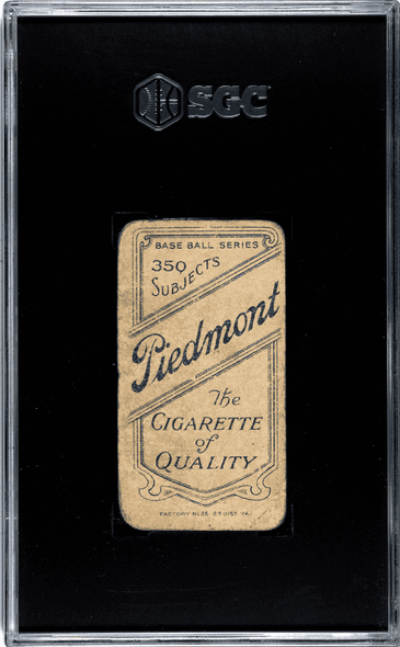 1910 T206 Mickey Doolan Piedmont 350 Fielding Factory No. 25 Philadelphia Nat'l SGC 1 back of card