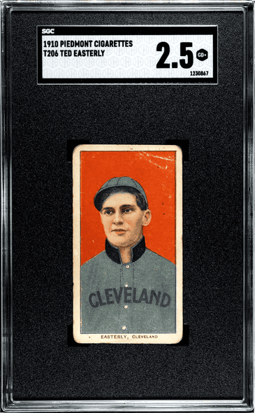 1910 T206 Ted Easterly Piedmont 350 Factory No. 25 Cleveland SGC 2.5 front of card