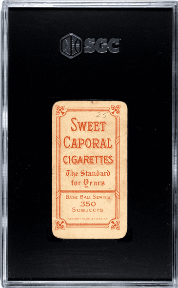 1910 T206 Rebel Oakes Sweet Caporal 350 Factory No. 30 Cincinnati SGC 1 back of card