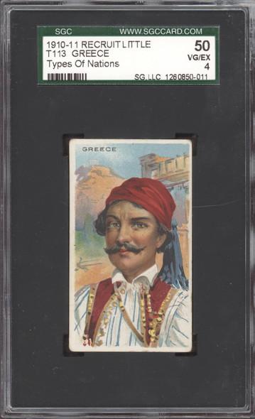 1910 T113 Greece Types Of Nations Factory No. 606 SGC 4 front of card