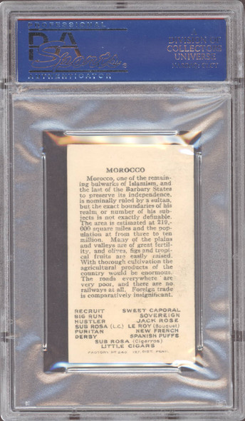 1910 T113 Morocco Types Of Nations Factory No. 240 PSA 5 back of card