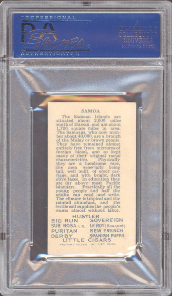 1910 T113 Samoa Types Of Nations Factory No. 240 PSA 5 back of card