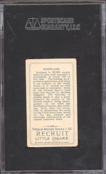 1910 T113 Scotland Types Of Nations Factory No. 606 SGC 3 back of card