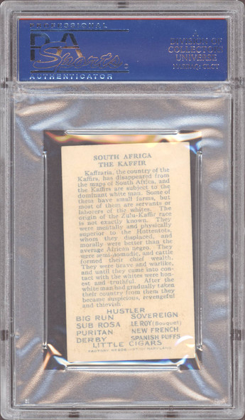 1910 T113 South Africa Types Of Nations Factory No. 606 PSA 6 back of card