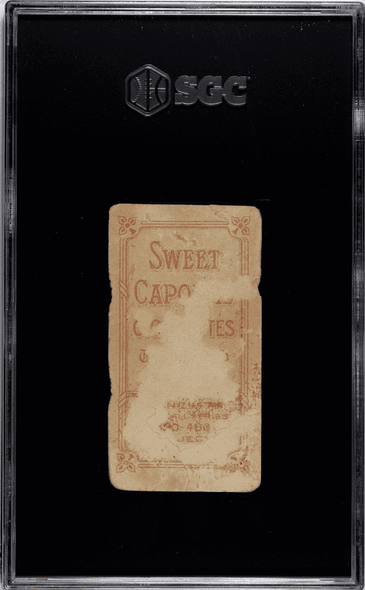1911 T206 Doc Crandall Portrait With Cap Sweet Caporal 350-460 SGC Authentic back of card