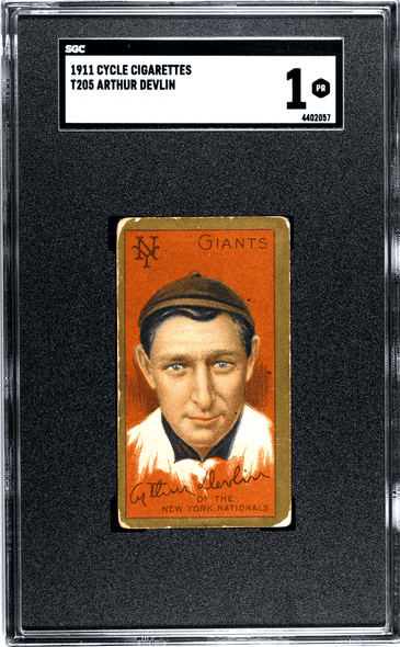 1911 T205 Arthur Devlin Cycle Cigarettes Factory No. 25 New York Nat'l SGC 1 front of card
