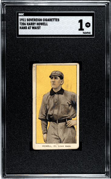 1911 T206 Harry Howell Sovereign 150 Factory No. 25 St. Louis Amer. SGC 1 front of card